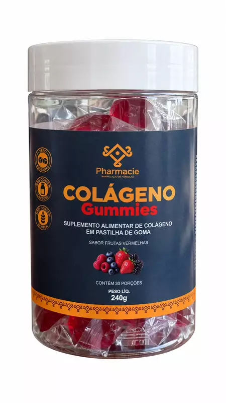 Gomas de colágeno sabor frutas vermelhas