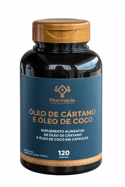 Óleo de cartamo + óleo de coco 120 cápsulas