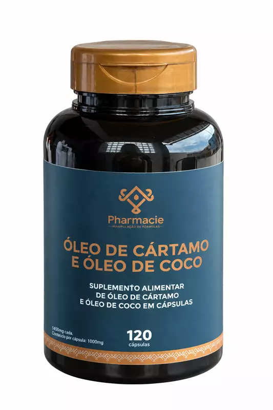 Óleo de cartamo + óleo de coco 120 cápsulas